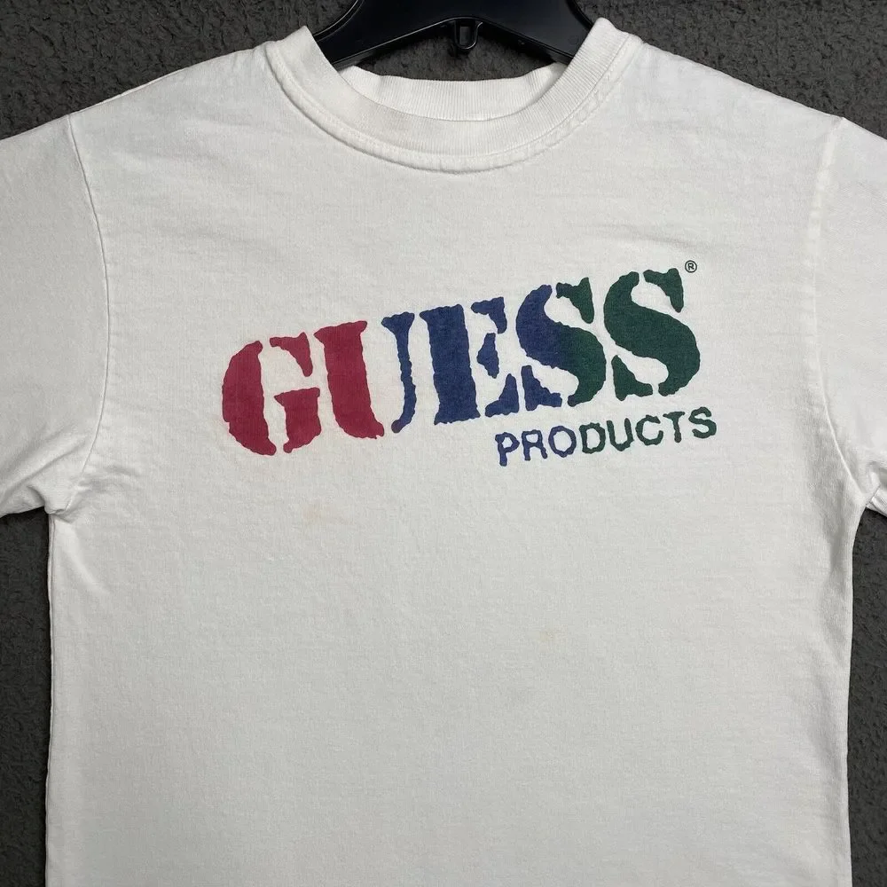 GUESS JEANS USA T-Shirt White Long Sleeve Womens Small Classic Spellout Logo - Picture 3 of 16